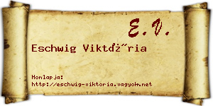 Eschwig Viktória névjegykártya